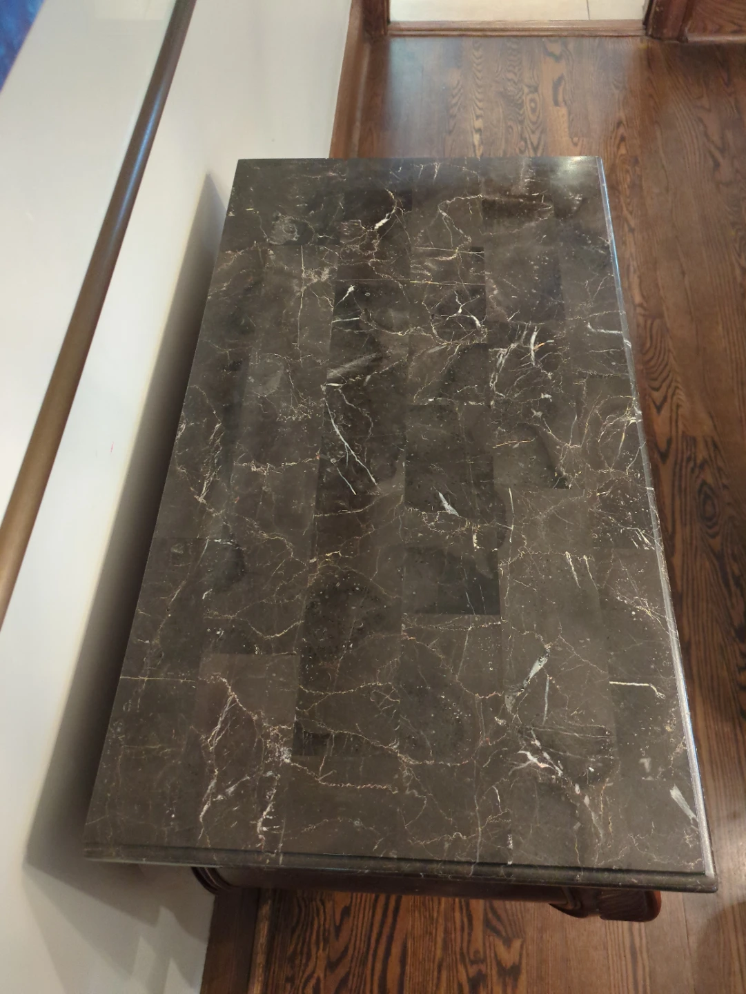 Ornate Wooden Side Table with Marble Top - photo 2