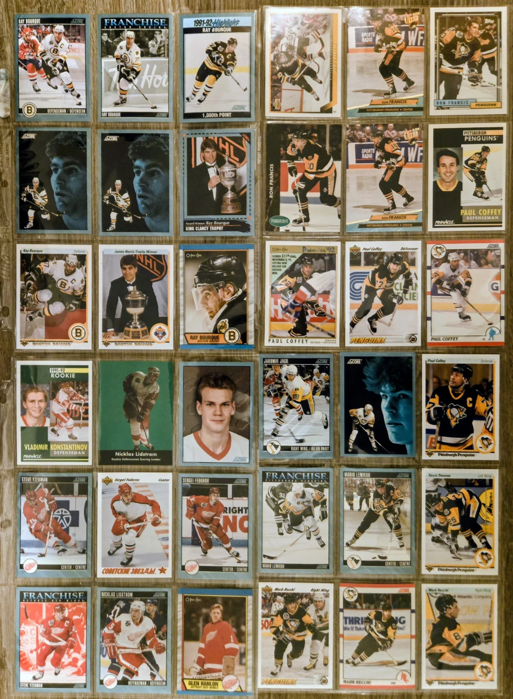 600+Pristine 80'-90's Card Lot, Sorted, Bruins, Wings, Penguins