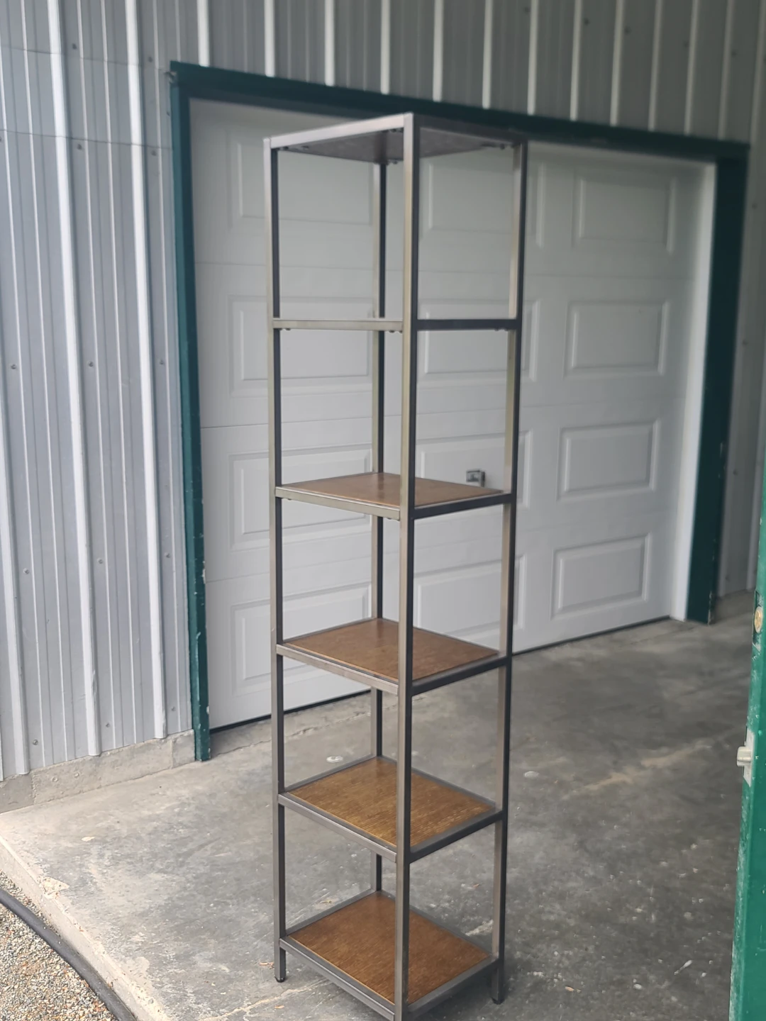 Tall Metal and Wood Shelf Unit