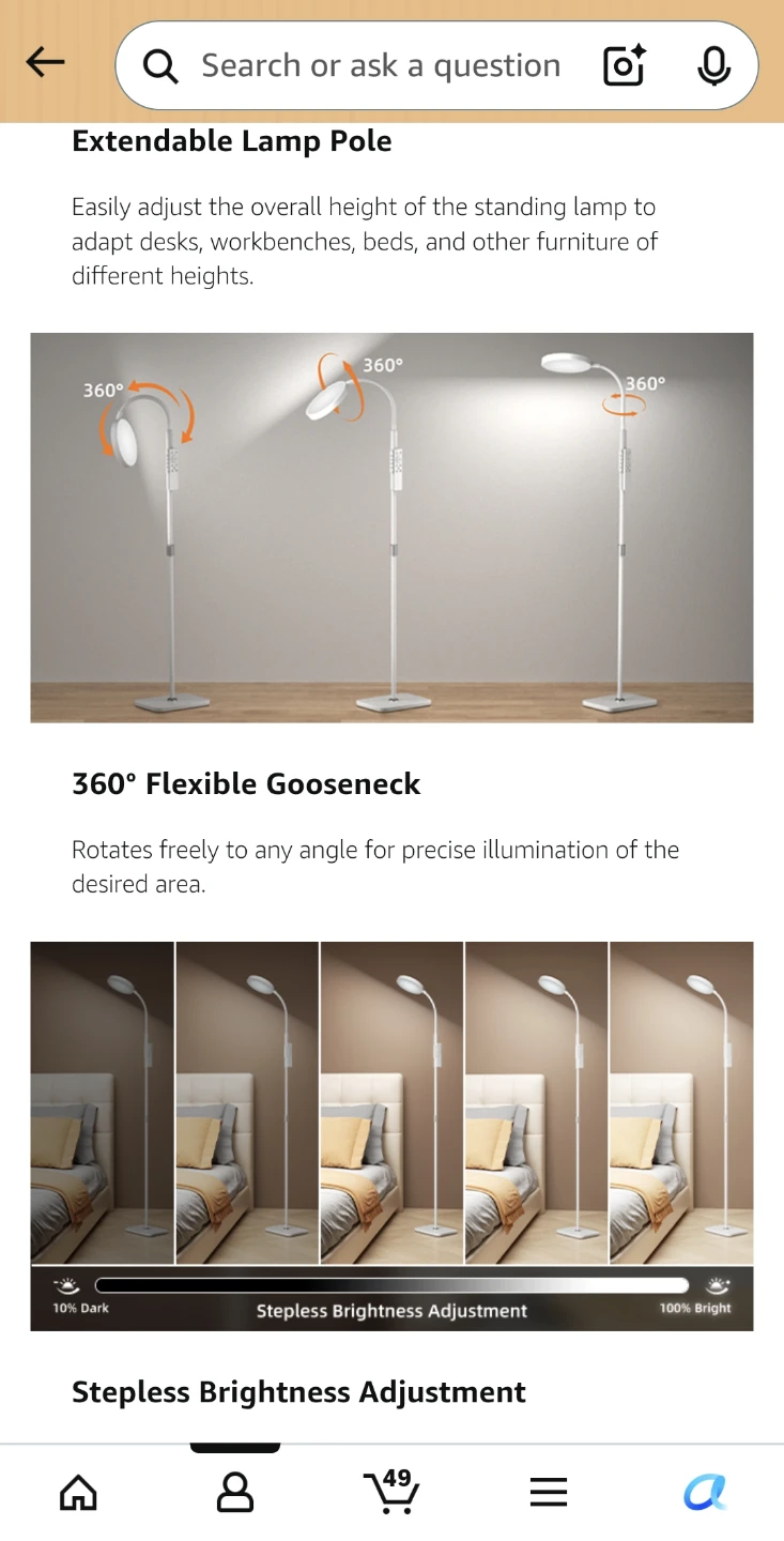Modern LED Floor Lamp - Remote & Adjustable Light - photo 4