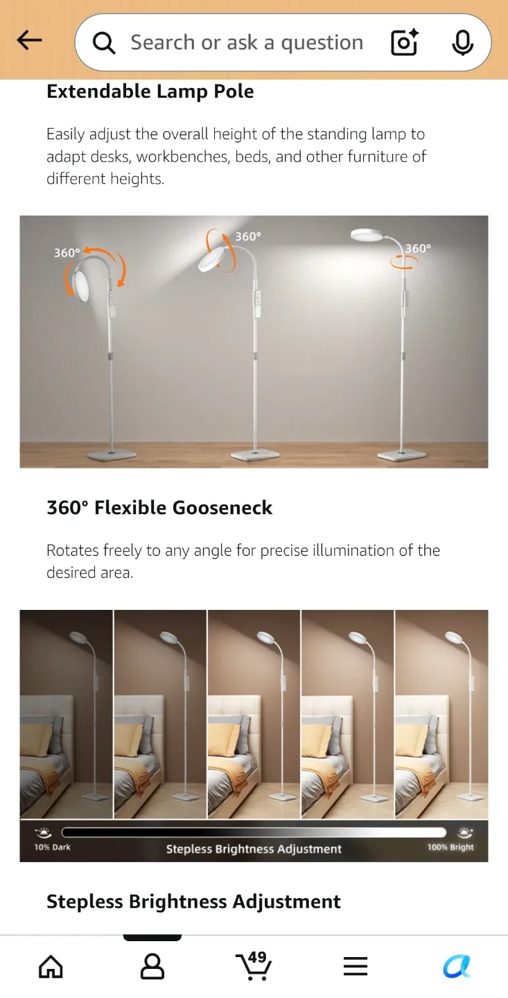 Modern LED Floor Lamp - Remote & Adjustable Light - photo 4