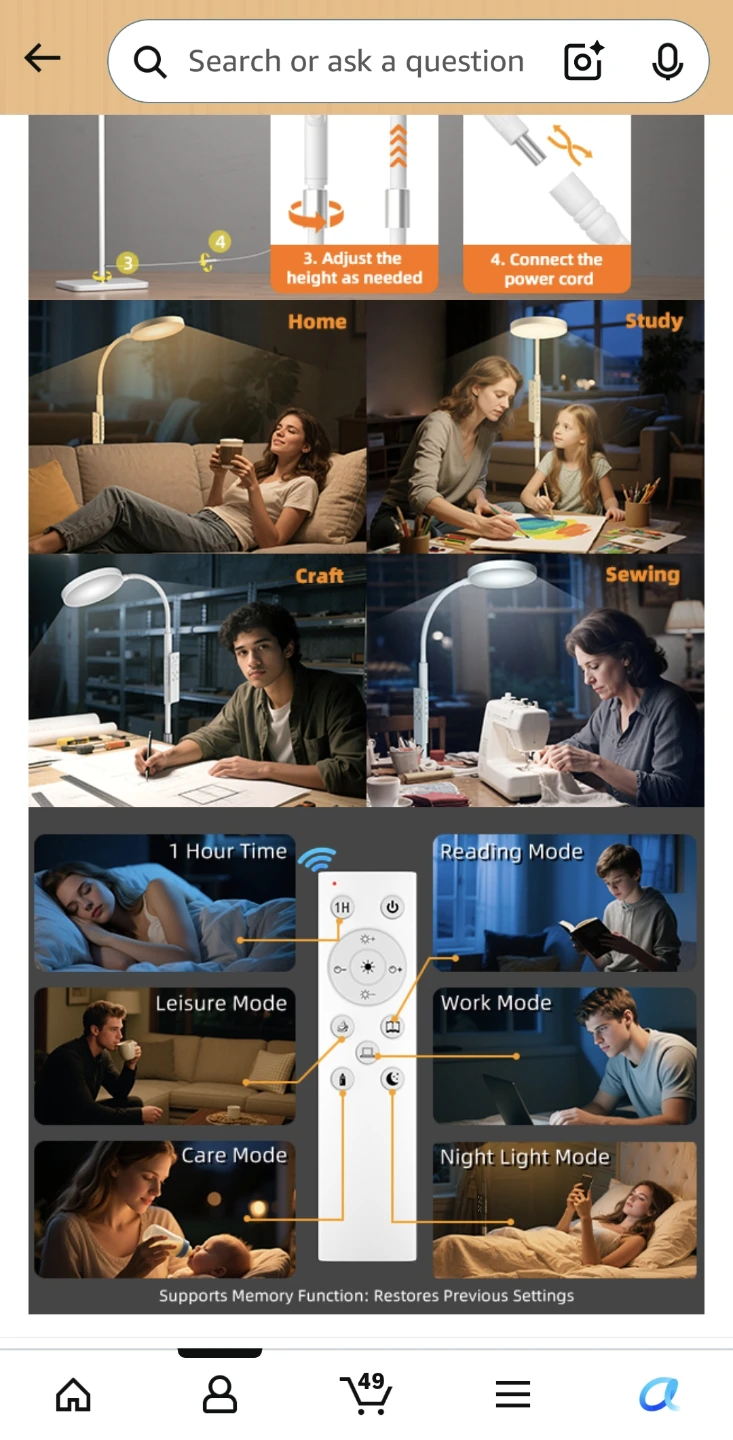 Modern LED Floor Lamp - Remote & Adjustable Light - photo 5
