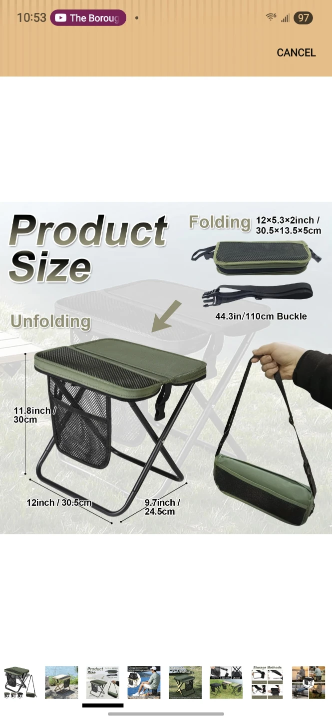 Hyckuo Foldable Backpack Stool - Green - photo 3