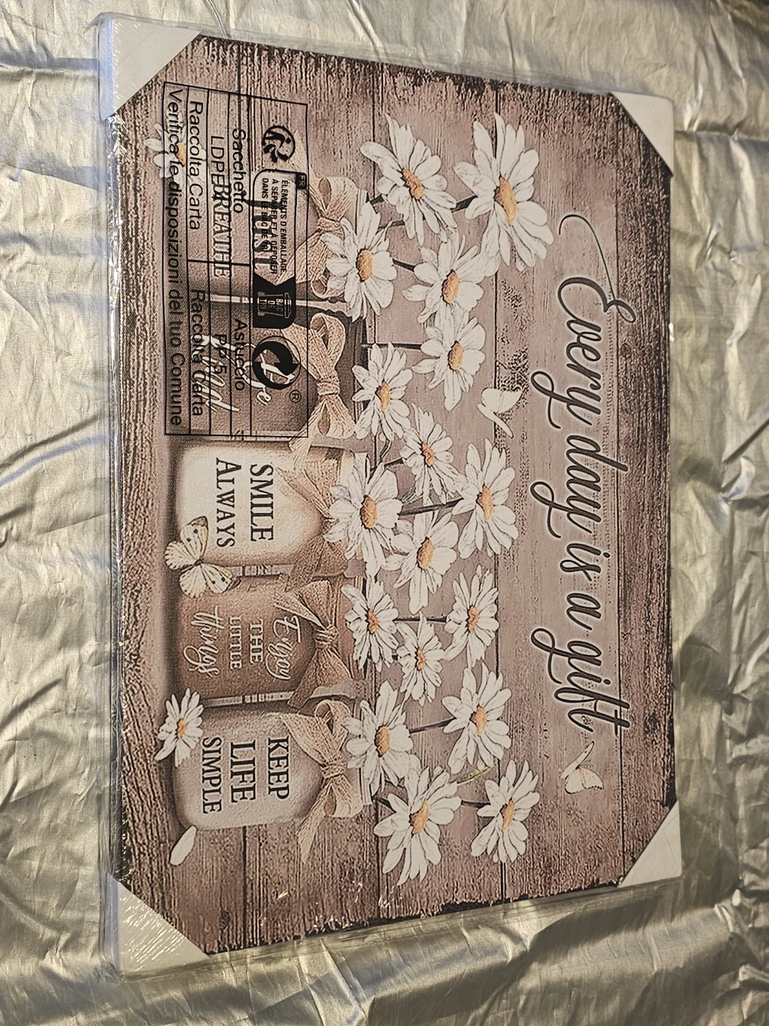 Wall Art "Every day is a gift" Daisy Design