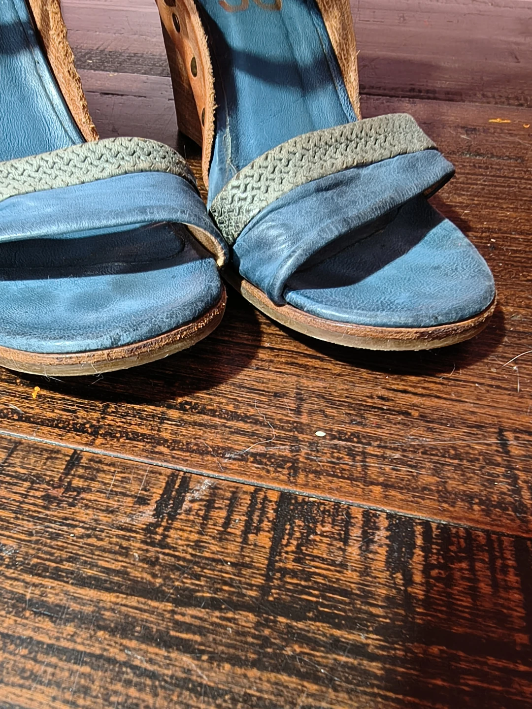A.S. 98 Tan Blue Leather Slip-On with Teal Insole - photo 3
