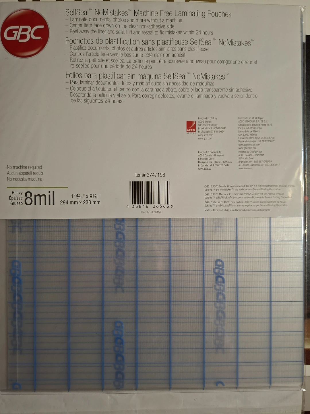 GBC SelfSeal NoMistakes Laminating Pouches - 8mil - photo 2