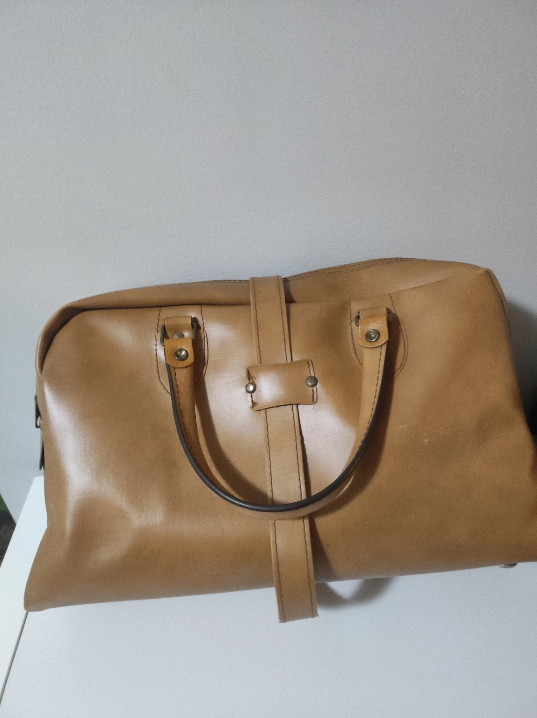 Tan Leather Weekender Bag - photo 3
