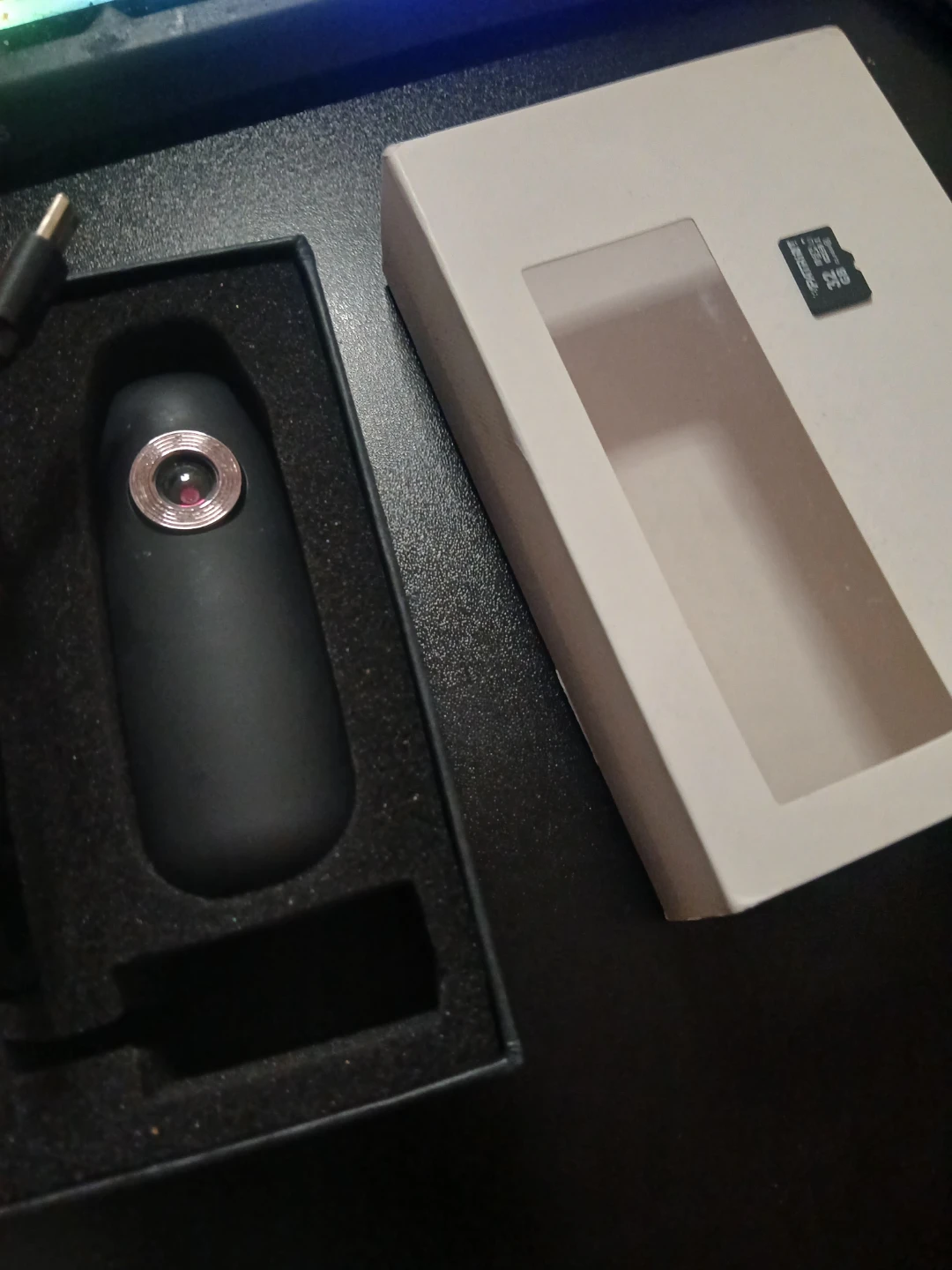 Black Wearable Mini Camera with SD Card Slot