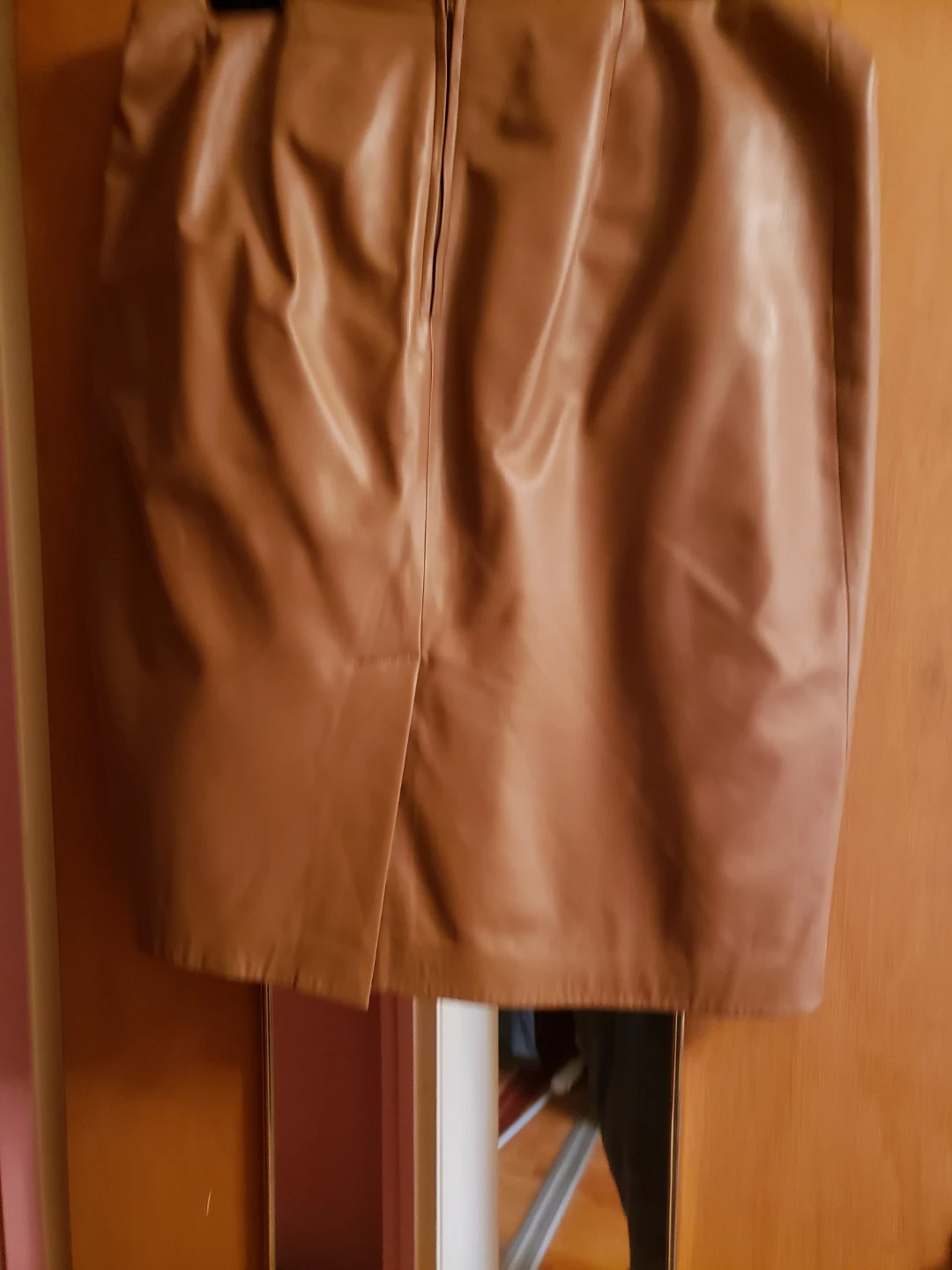 Brown  Leather Mini Skirt size 14 Danier