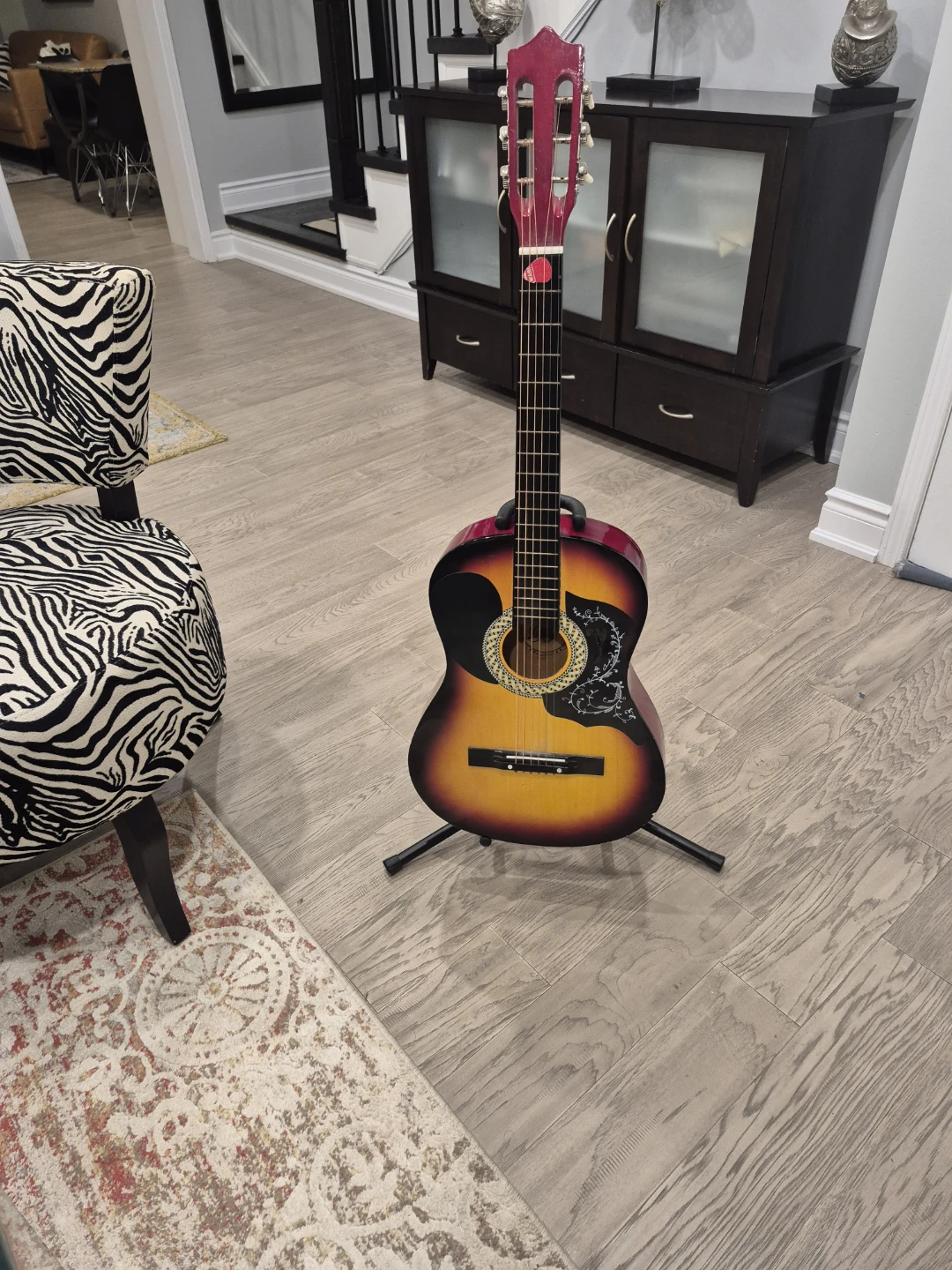 Black Foldable Guitar Stand Holder