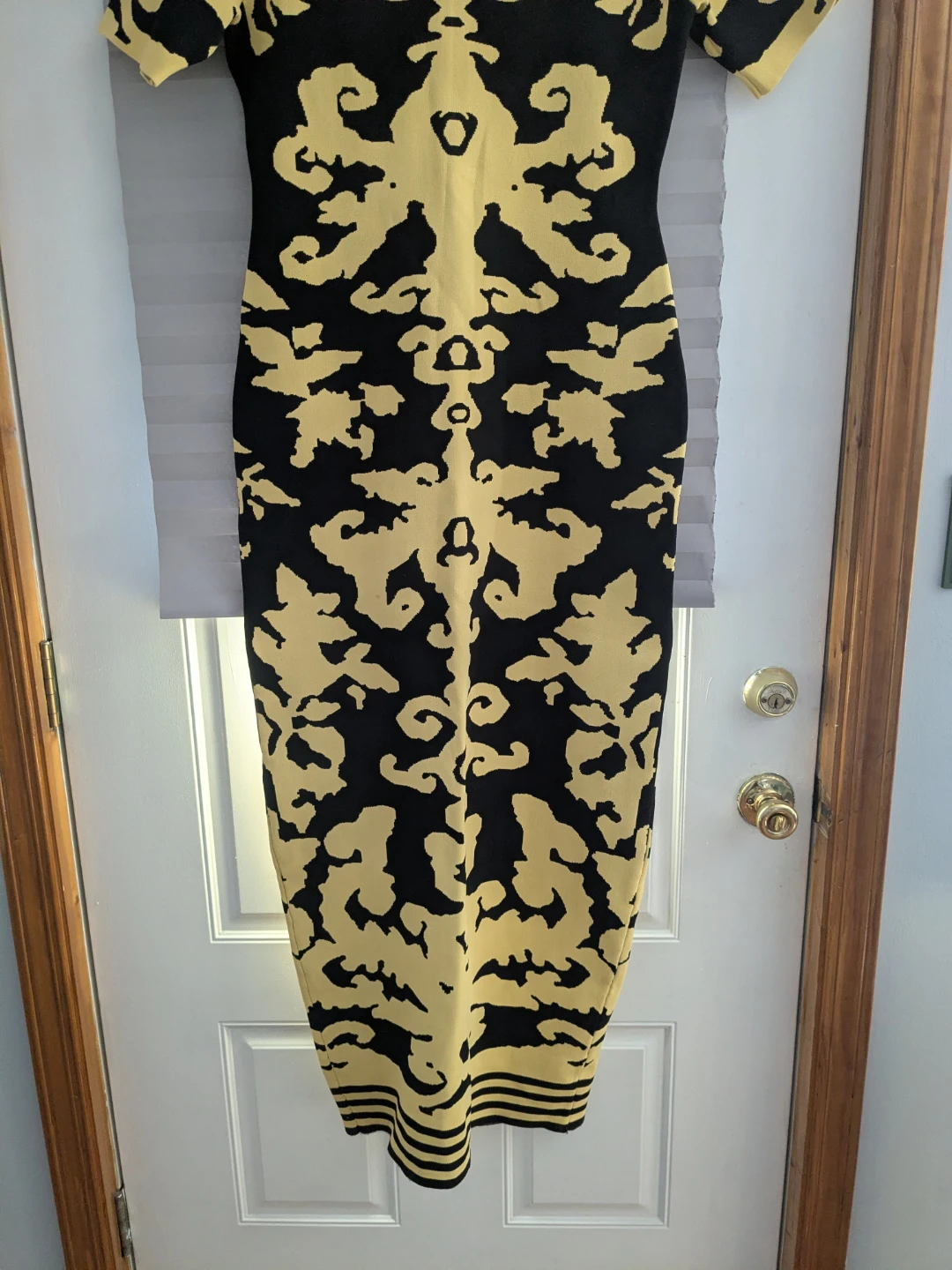 Fashion Nova Black & Gold Baroque Bodycon Midi Dress - photo 4