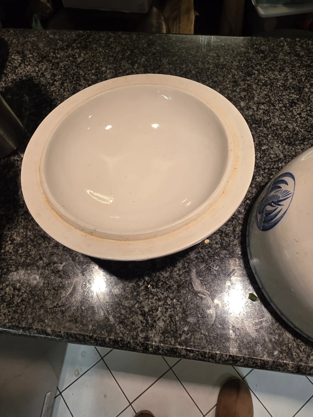Vintage 7"  Crane Ceramic Serving Bowl with Lid - photo 3