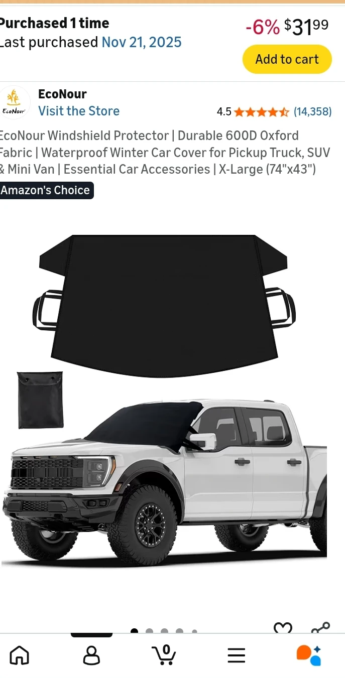 EcoNour Windshield Protector - X-Large (74"x43")