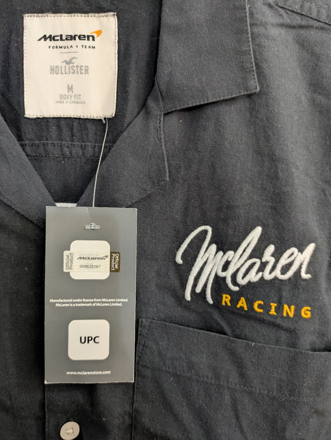 Hollister McLaren Racing Short Sleeve Button Up Shirt - Medium