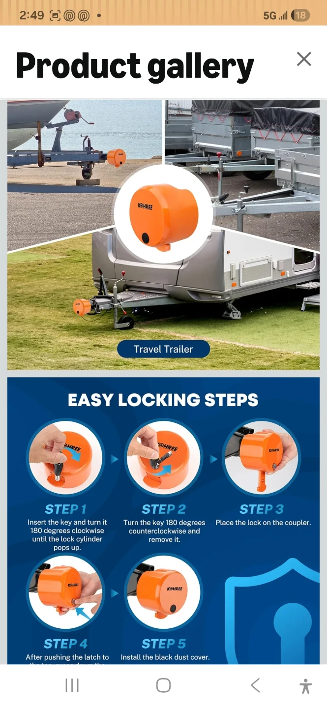 Kohree Orange Trailer Lock - photo 3