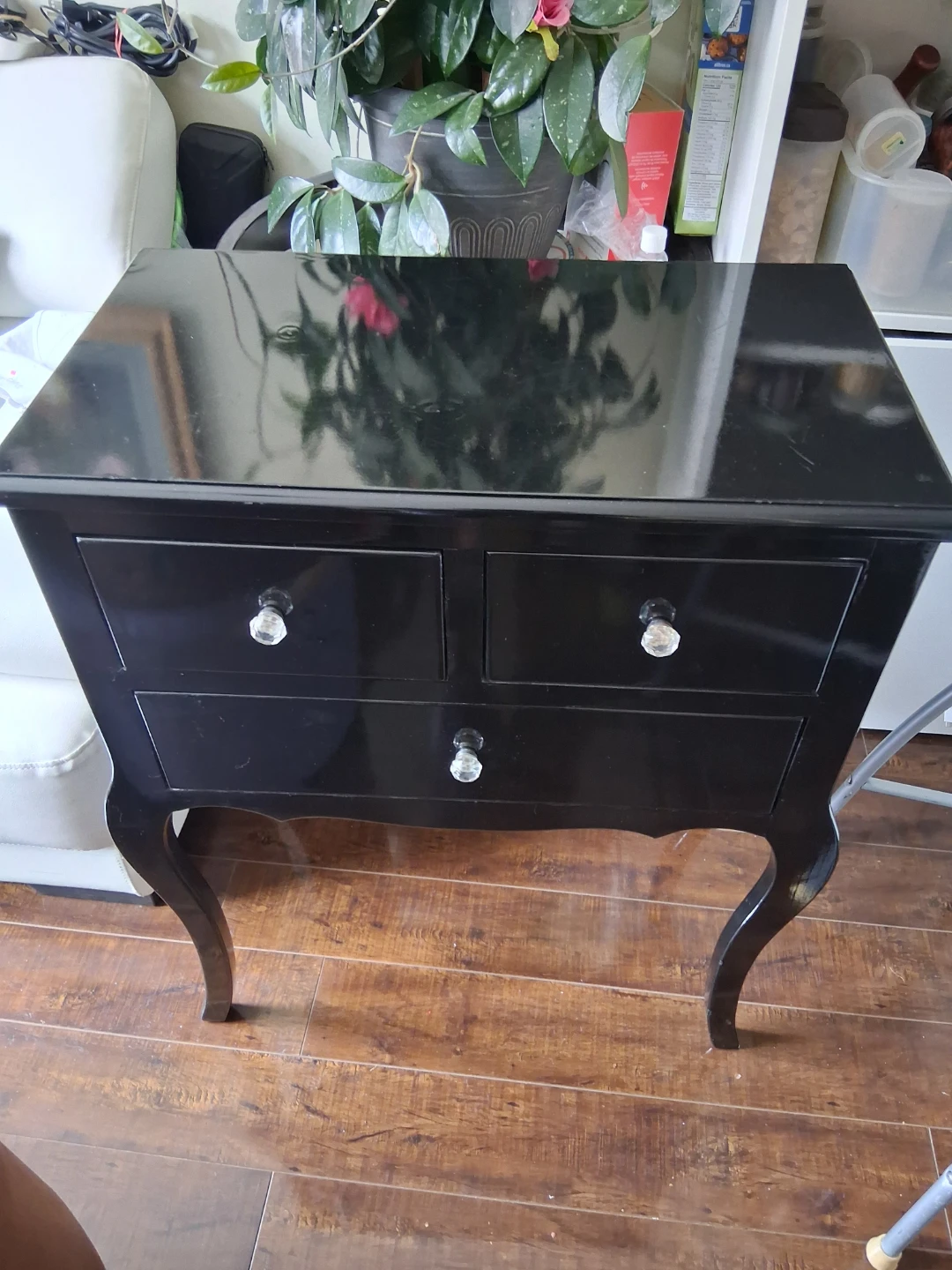 Black accent table with drawers excellent condition - photo 2