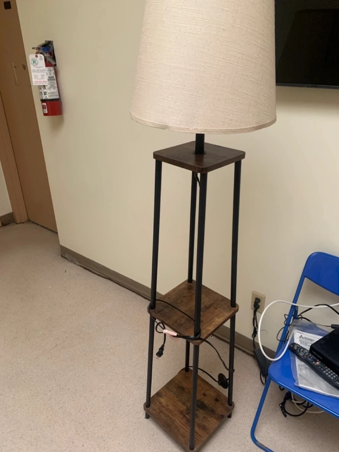 Wayfair Shelf Floor Lamp with Linen Shade - photo 2
