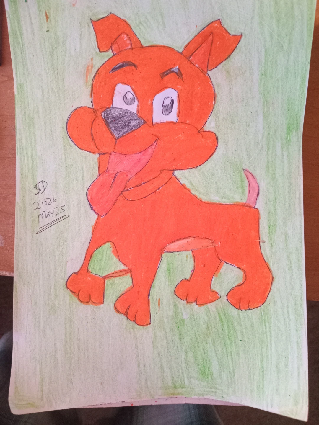 ORANGE DOG WITH LIGHT GREEN BACKGROUND - photo 5