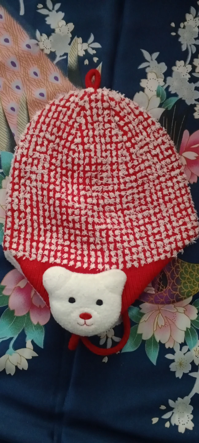 Red & White Bear Beanie Hat ,Poland