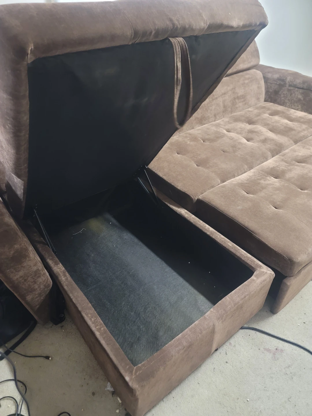 MOVING SALE...Brown Sectional Sofa with Storage - photo 2