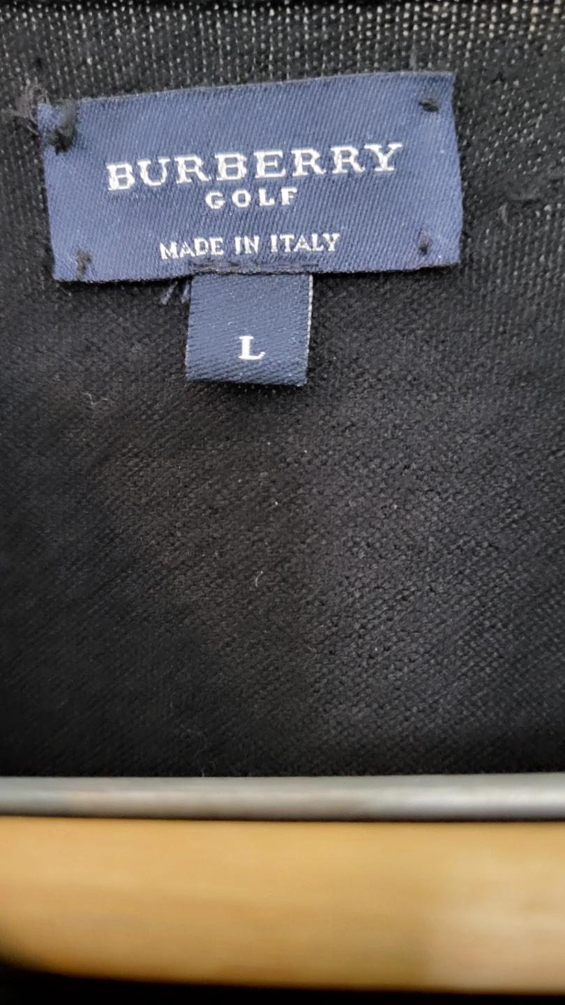 Burberry Golf V-Neck Sweater - Black Argyle - Size L - photo 3