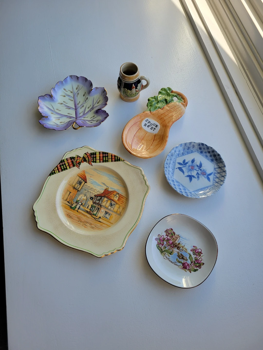 Estate Sale. Vintage Plates.Spoon Rest.  Candy dish