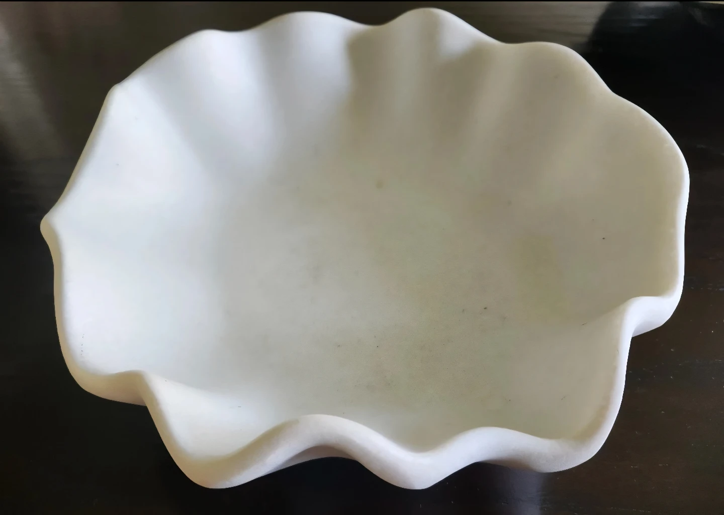 White Ruffled Decorative Bowl