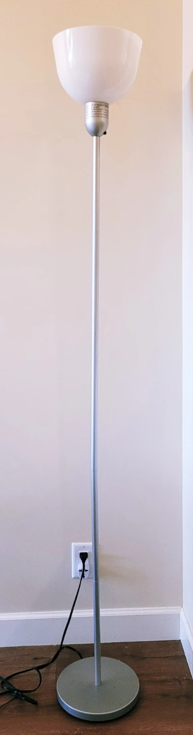 Silver Floor Lamp with White Shade - photo 2