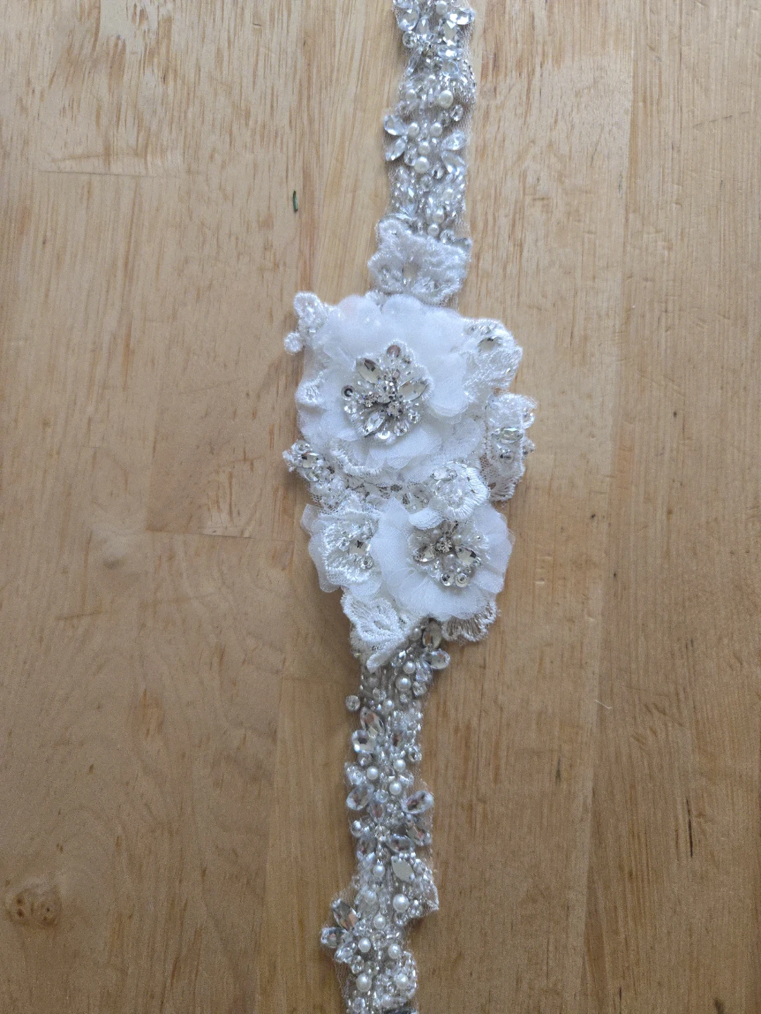 Ivory Beaded Flower Belt