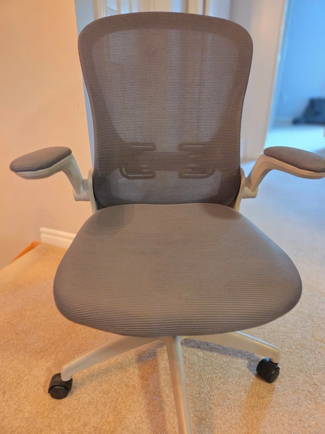 Grey Mesh Office Chair with Flip-Up Arms - photo 3