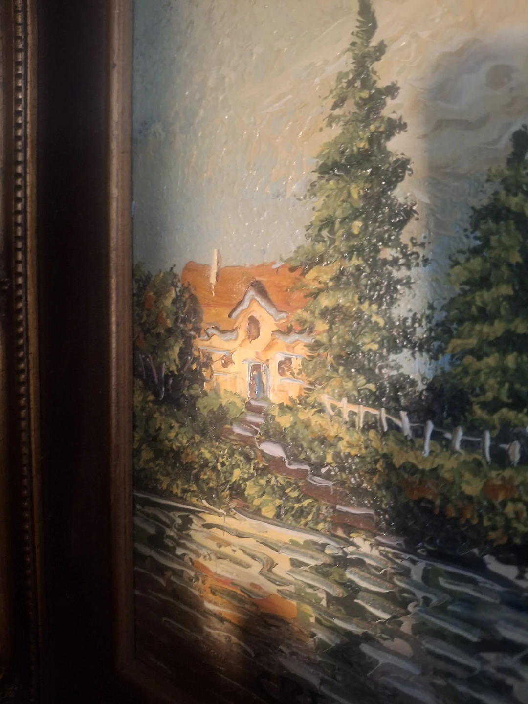 Crespi Oil Painting - Boats and Houses - photo 2