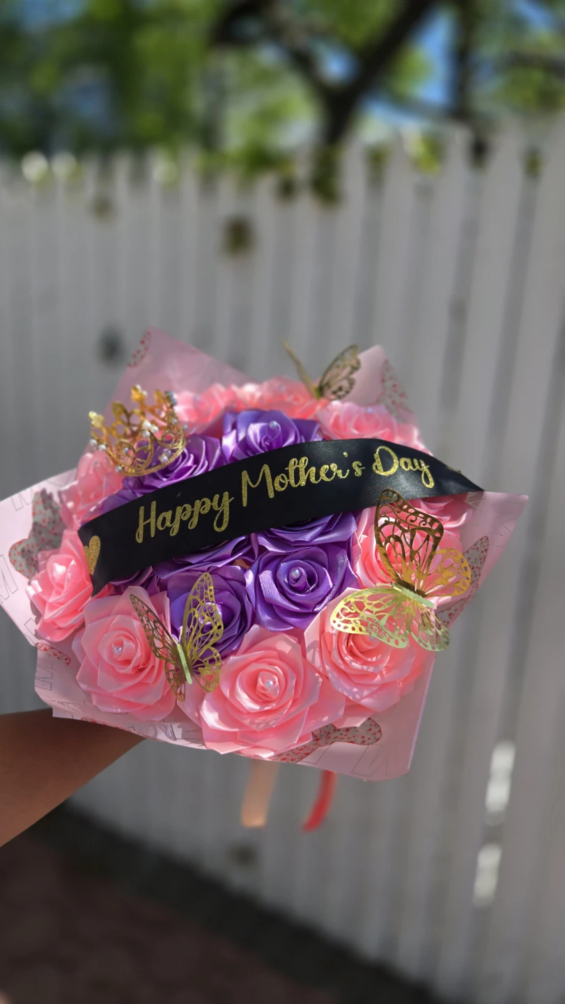 Happy Mother's Day Ribbon Rose Bouquet