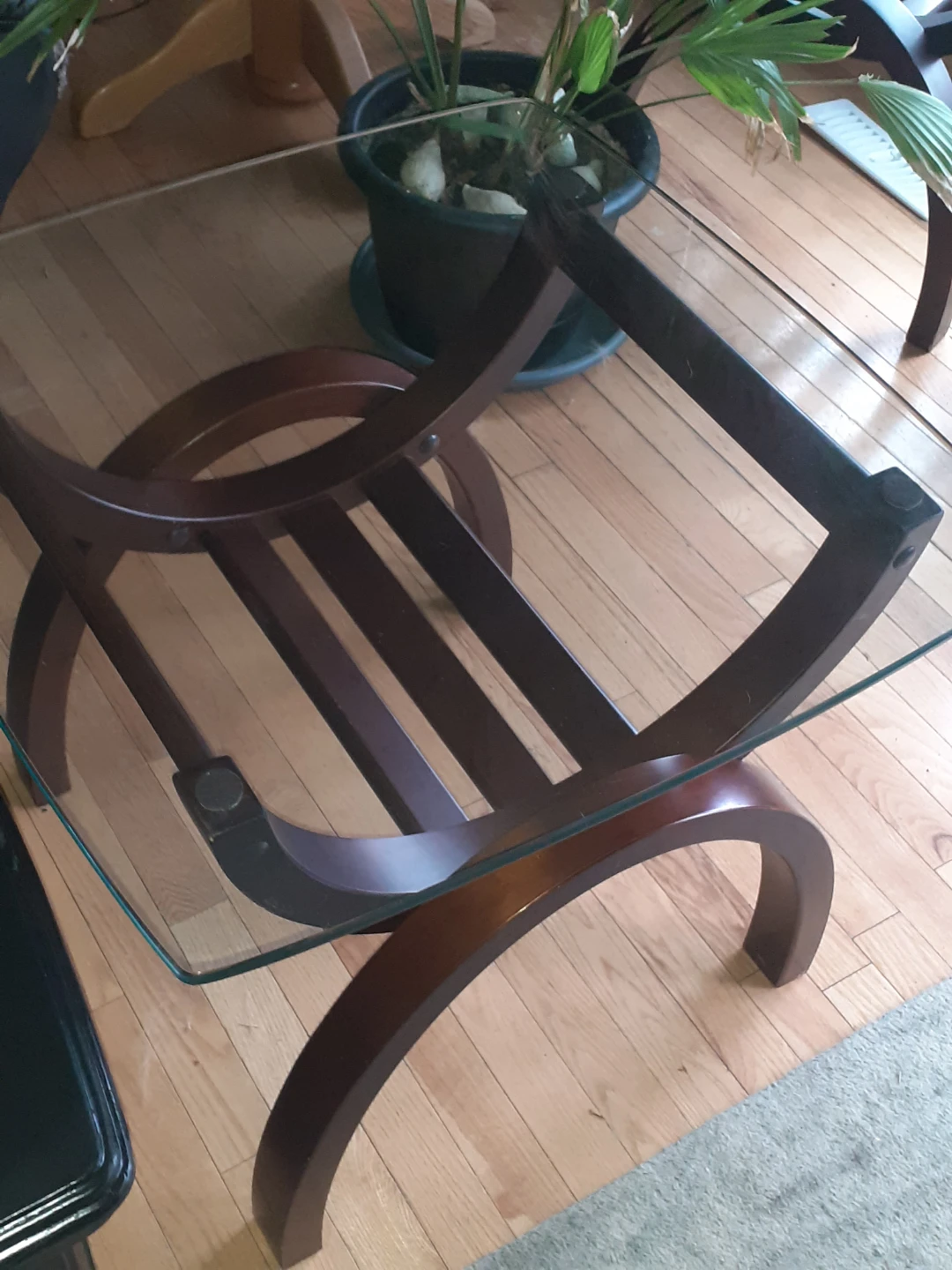 Modern Glass and Wood Accent Table with 3 matching 3nd tables - photo 2