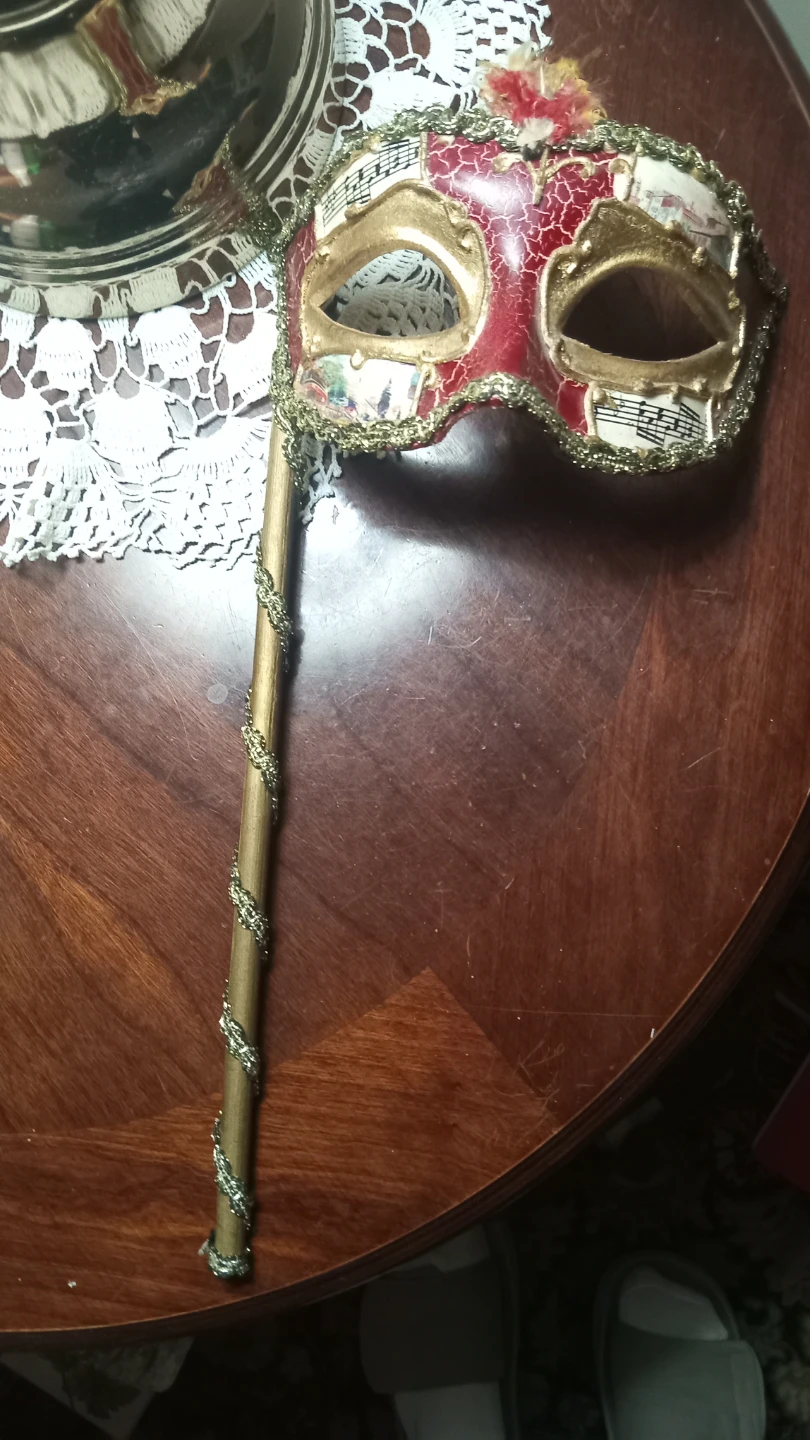 Venetian Masquerade Mask on Stick - photo 3