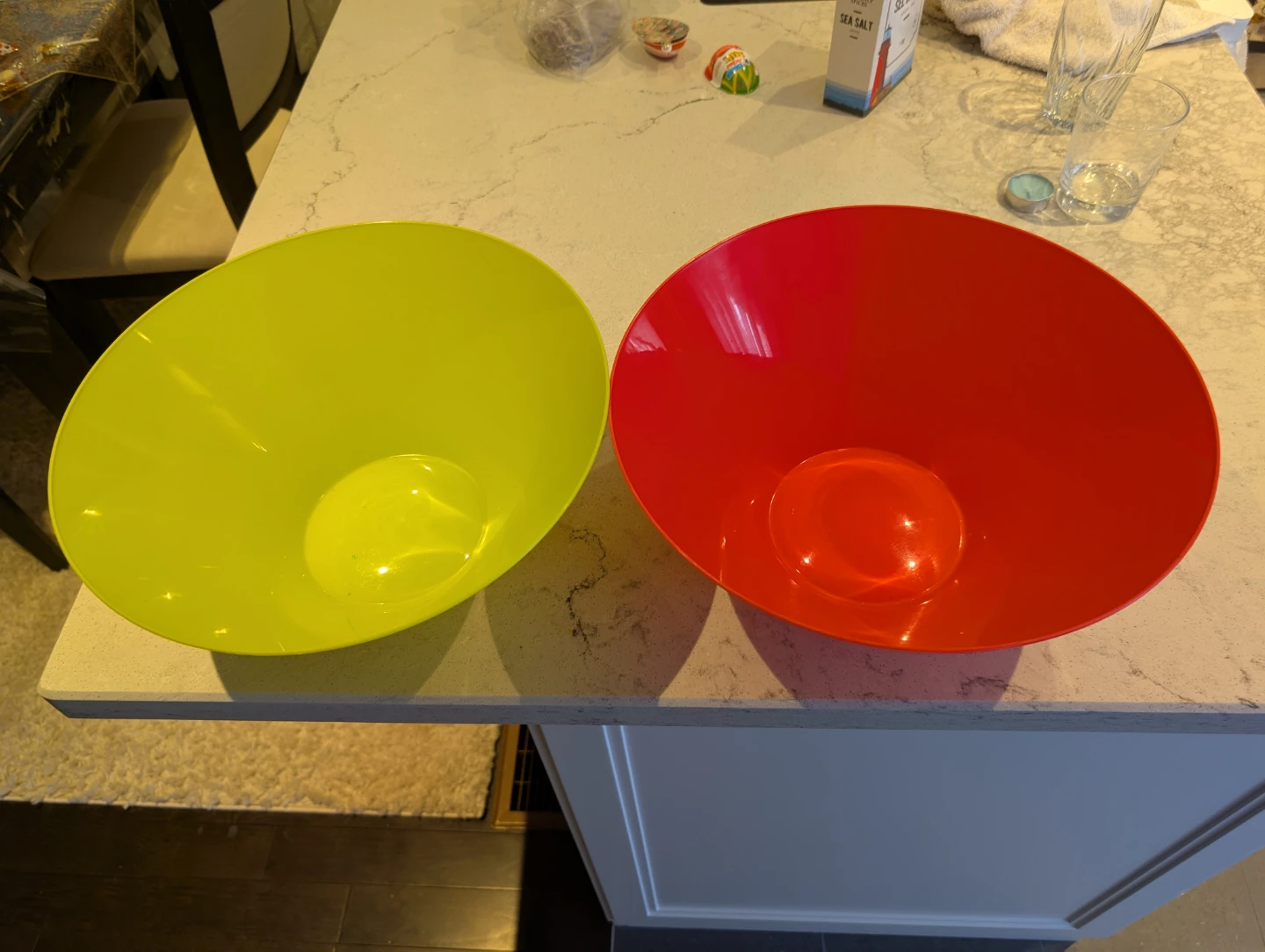 Red  and green large Plastic Bowl