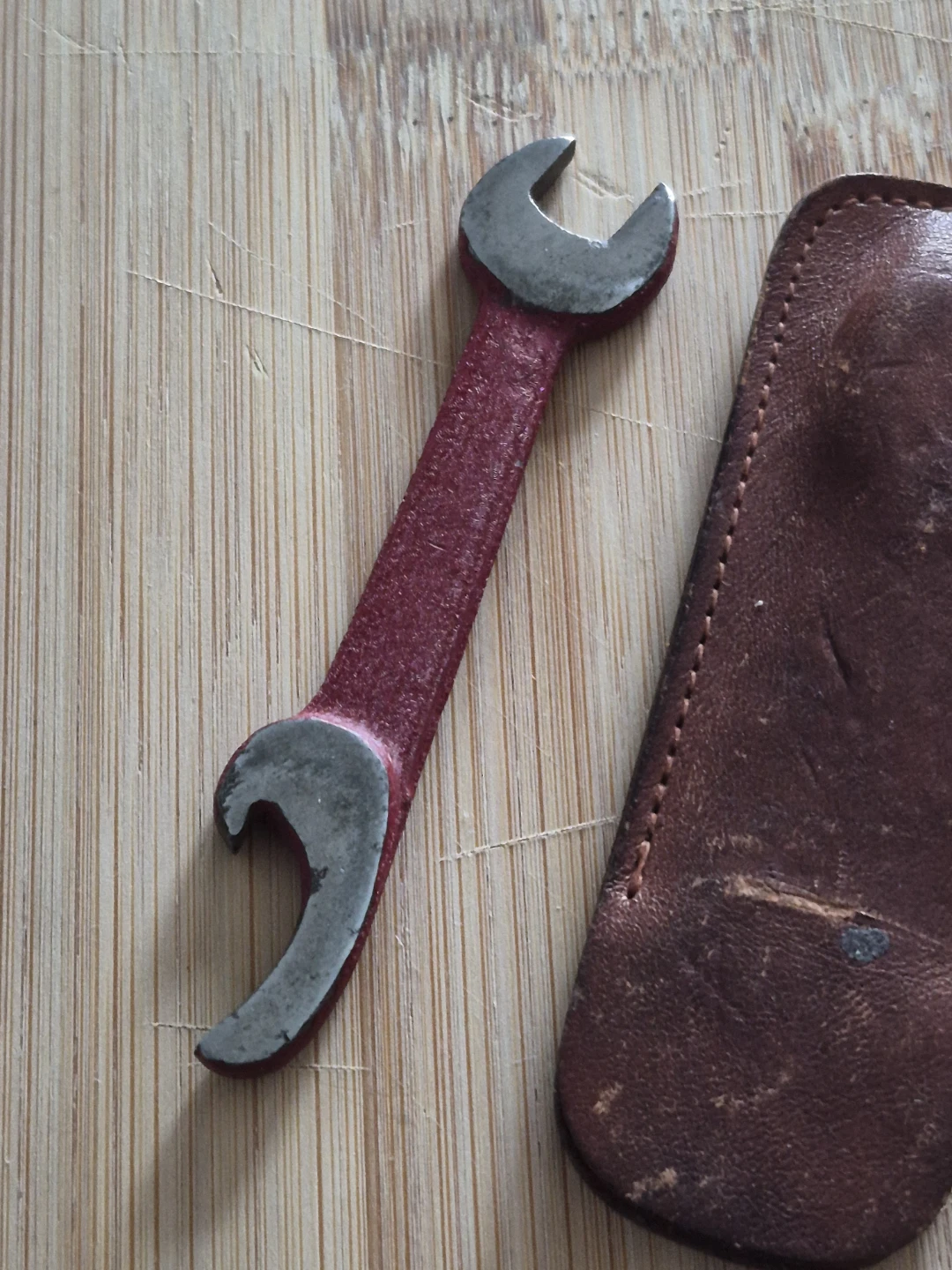 Vintage Combination Bottle and Can Opener with Leather Pouch - photo 2