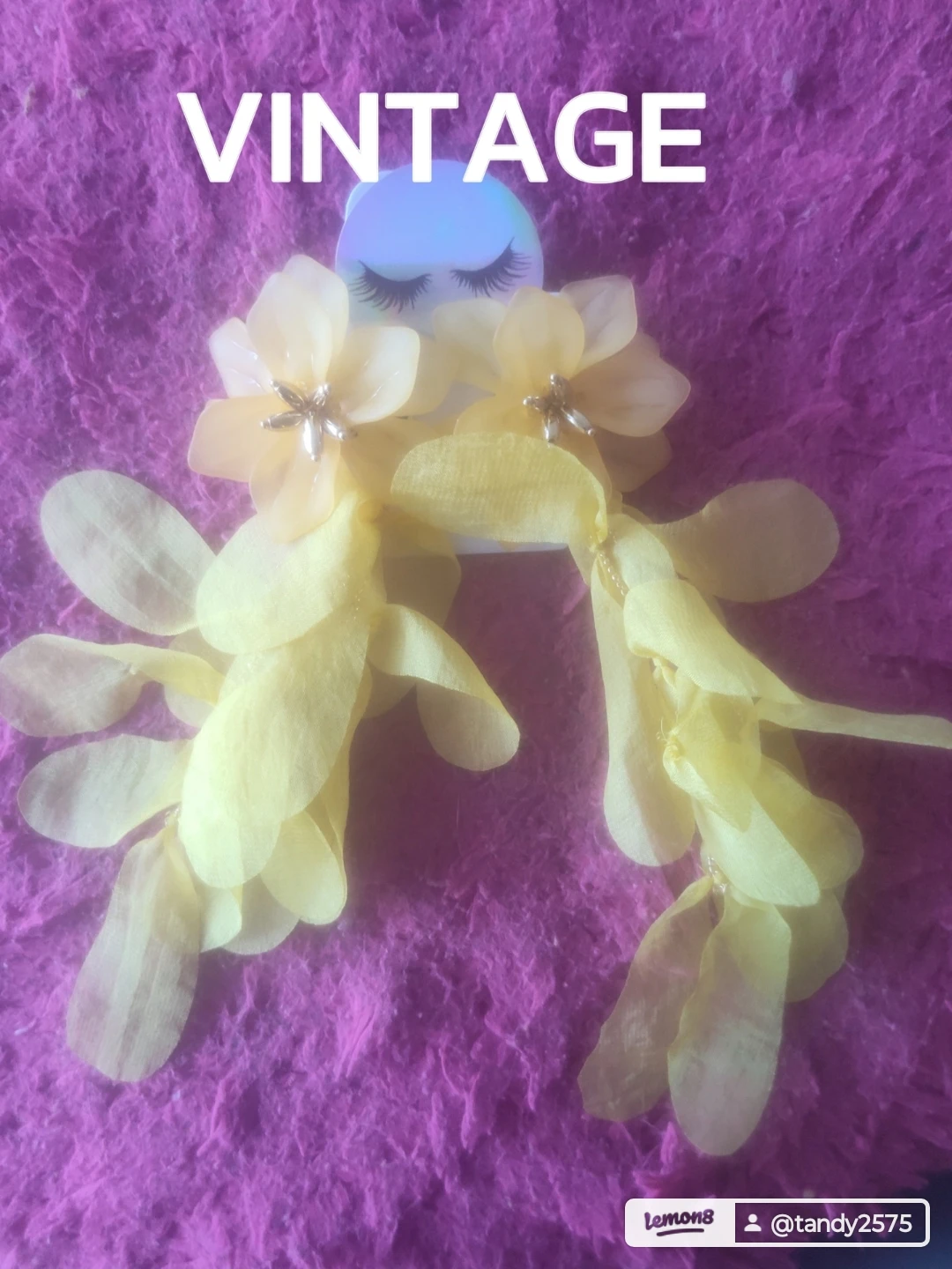 Yellow Vintage Flower Earrings