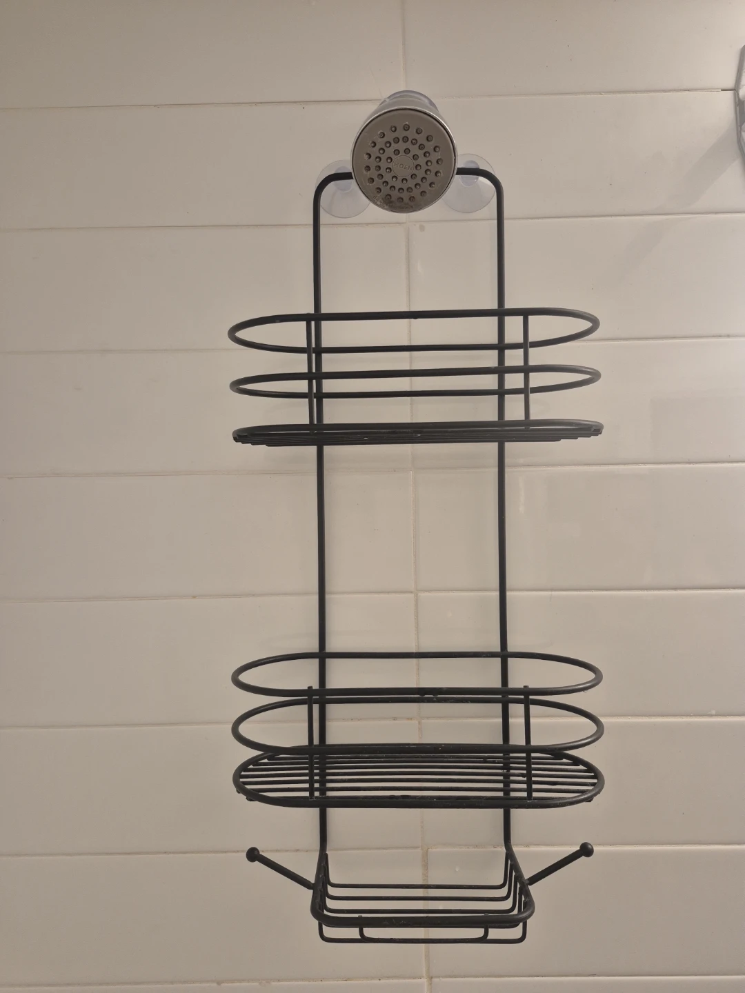 Black 2-Tier Shower Caddy with Soap Dish - photo 2