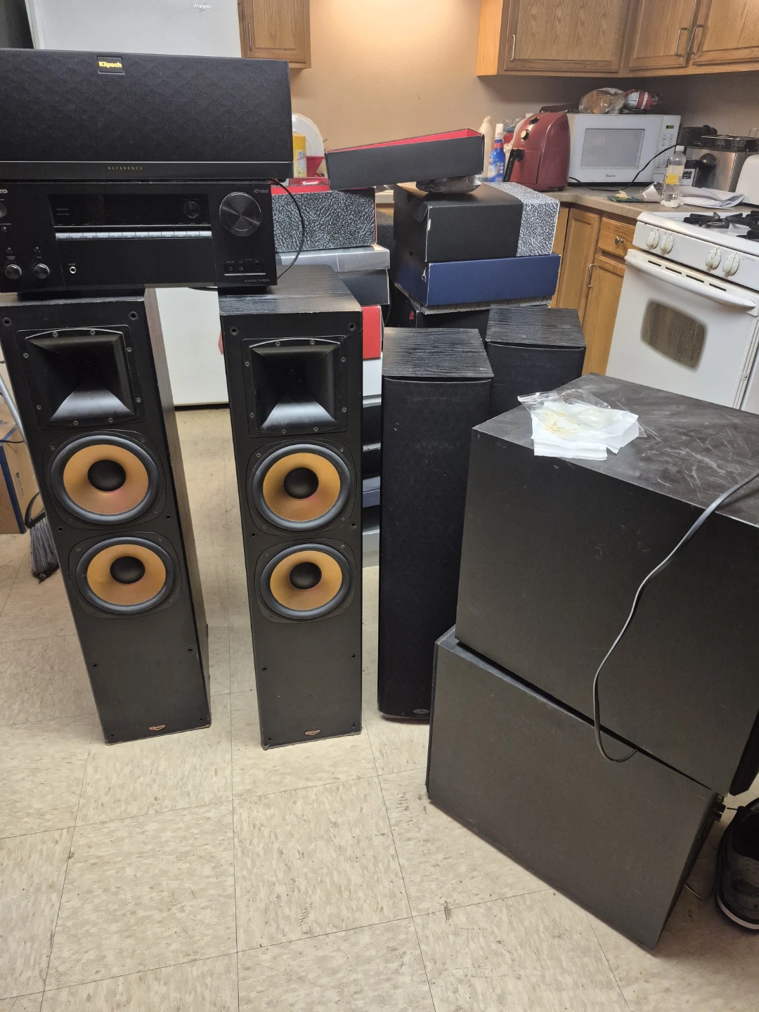 Klipsch Floorstanding Speakers and Subwoofer