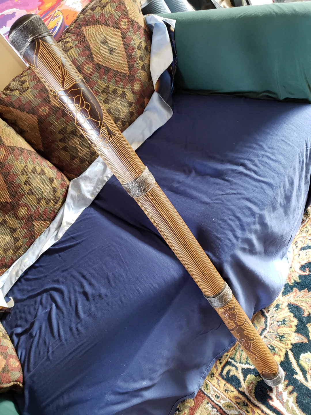 Hand-carved Bamboo Didgeridoo - photo 2