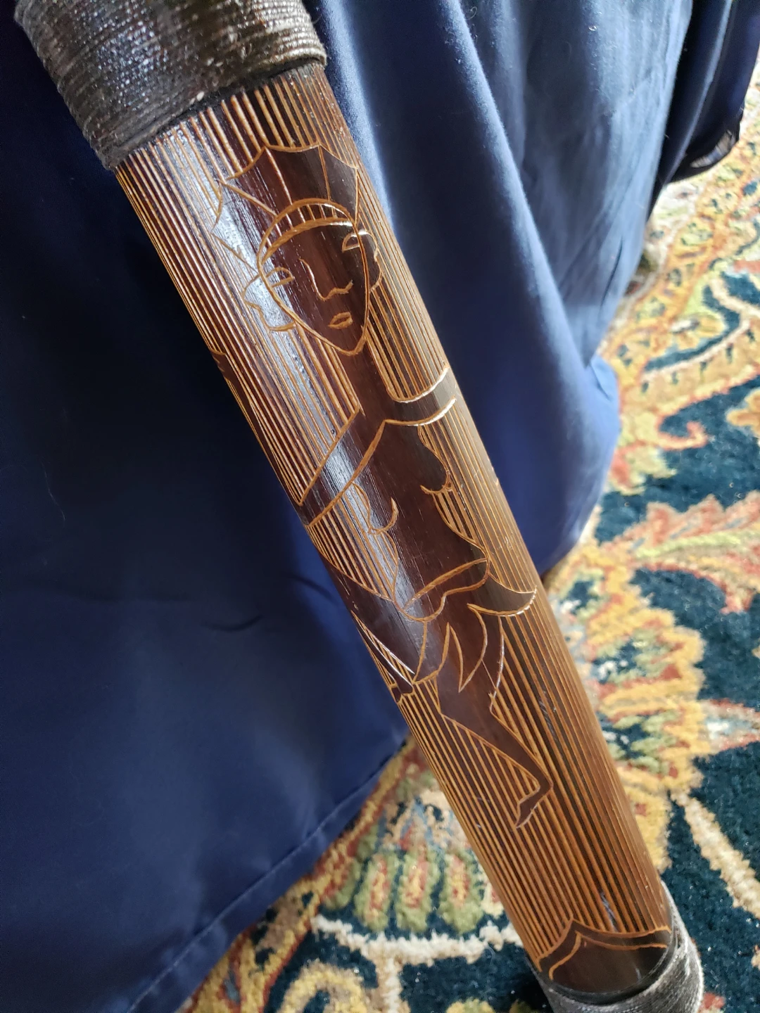 Hand-carved Bamboo Didgeridoo - photo 4