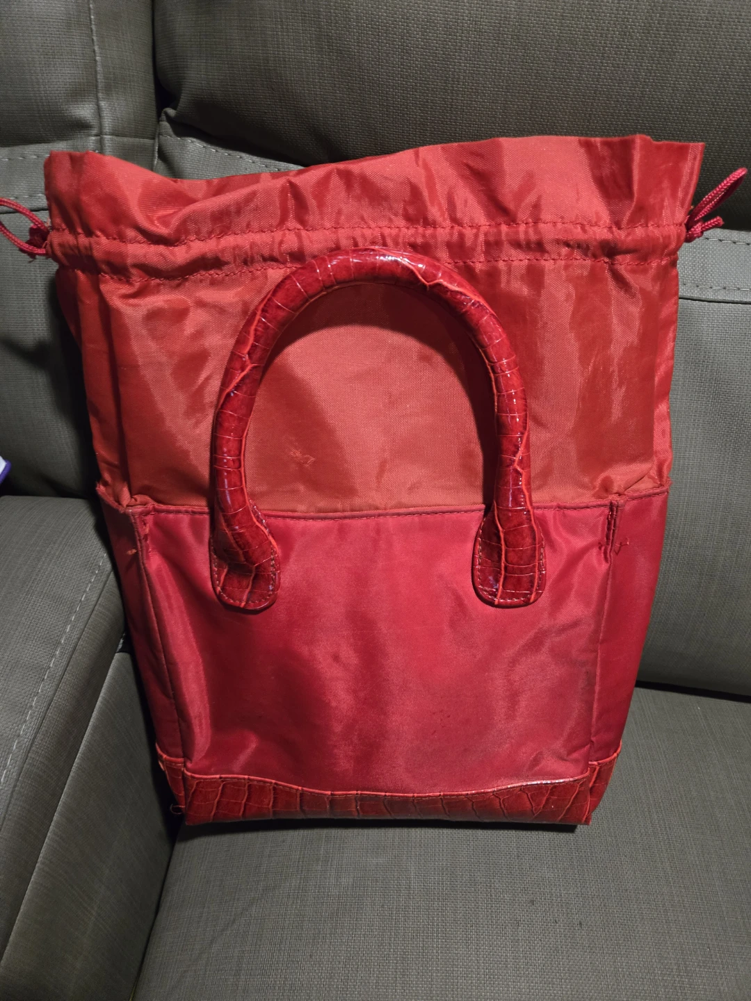 Elle Red Tote Bag with Croc Trim - photo 5