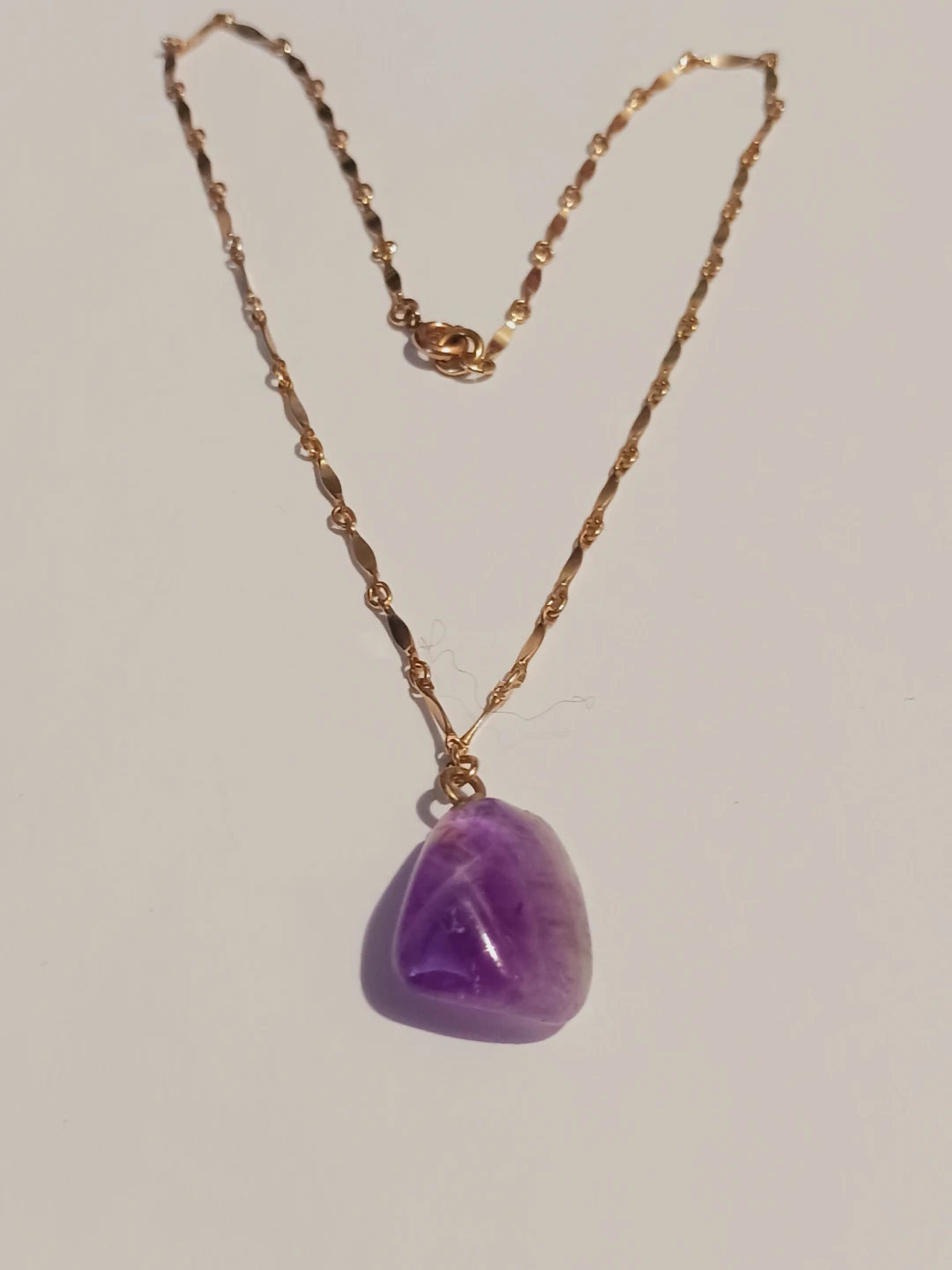 14K Gold Filled Chain with Amethyst Pendant Necklace - photo 2