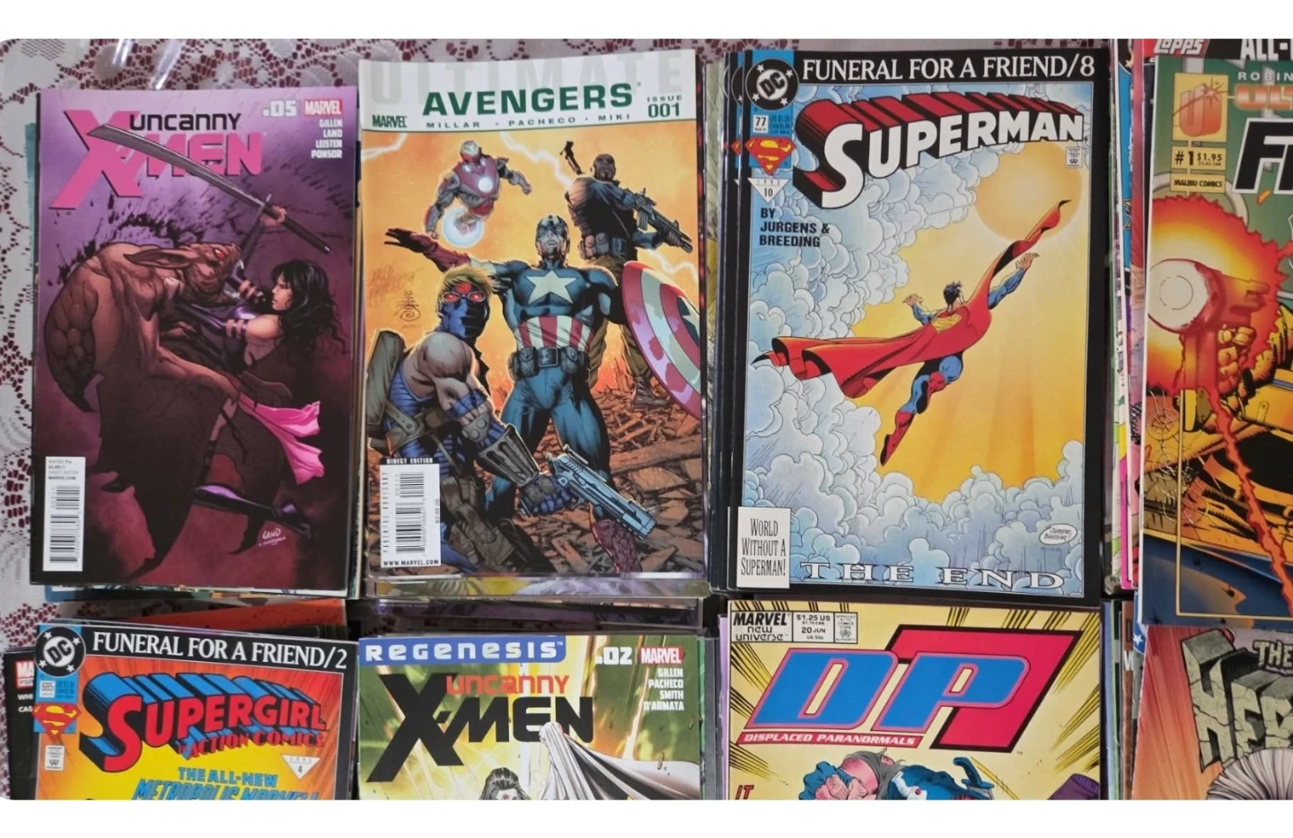 Collection of Marvel and DC Comic Books