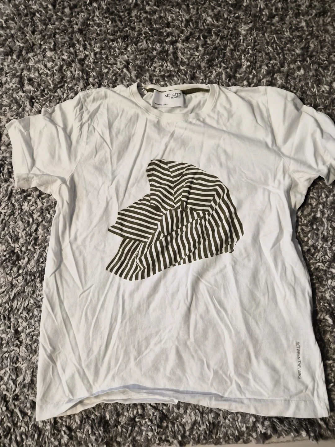 Selected Homme White Graphic T-Shirt