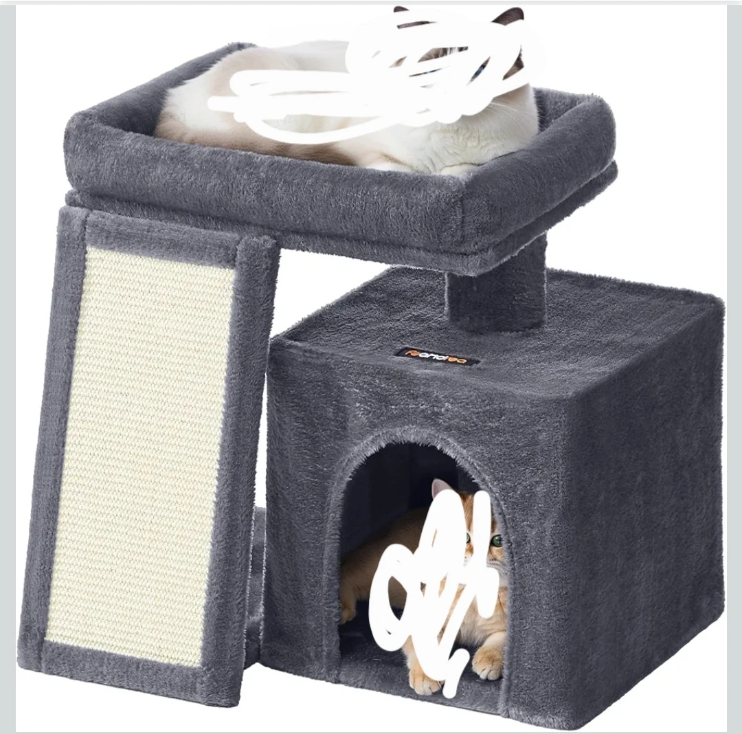 Feandrea Small Cat Tree with Scratching Ramp - photo 2