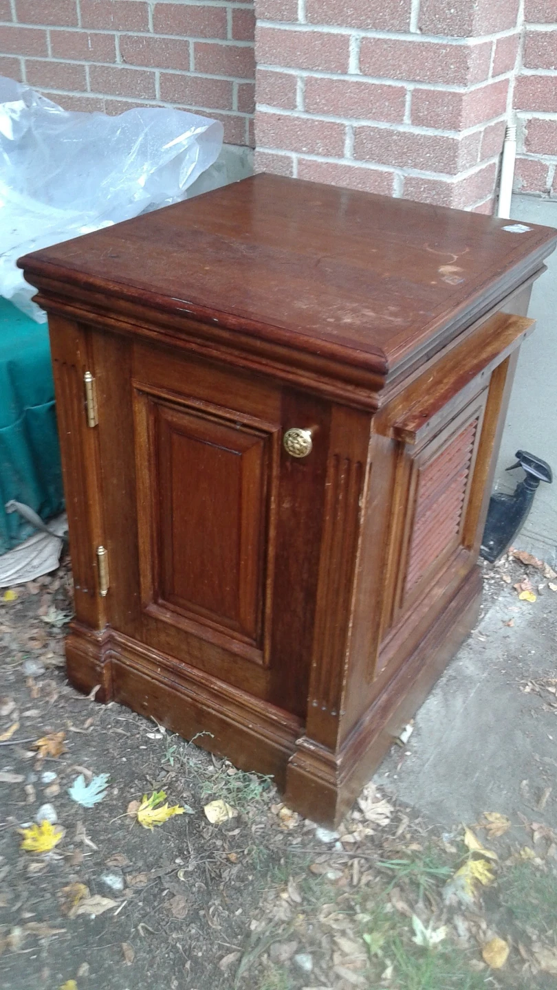Antique Wooden Side Table Cabinet