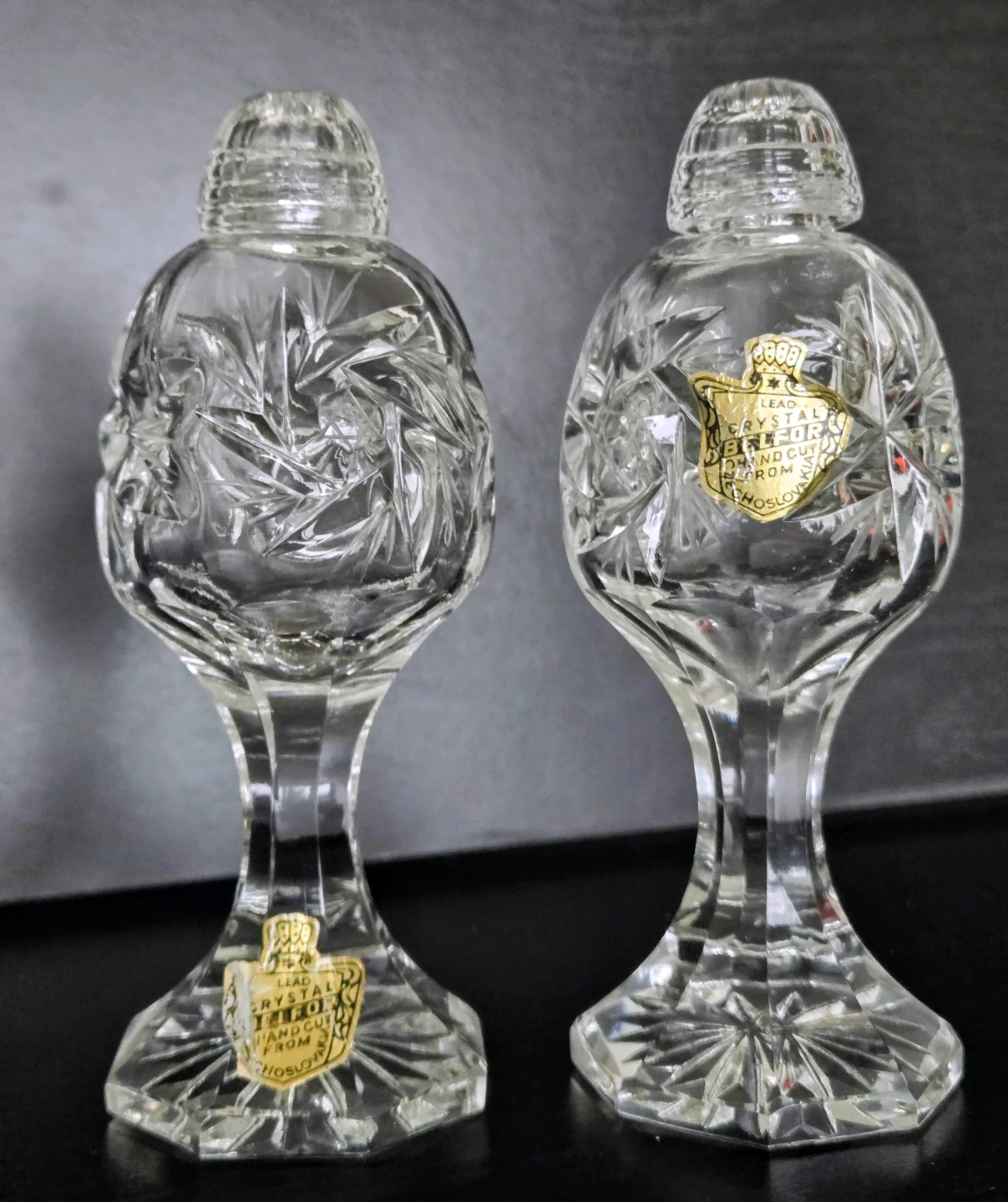 Vintage Bohemian Czech Crystal, 3 Piece Set - photo 4