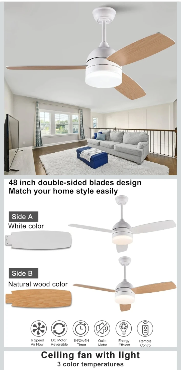 *NEW* White Ceiling Fan with Light