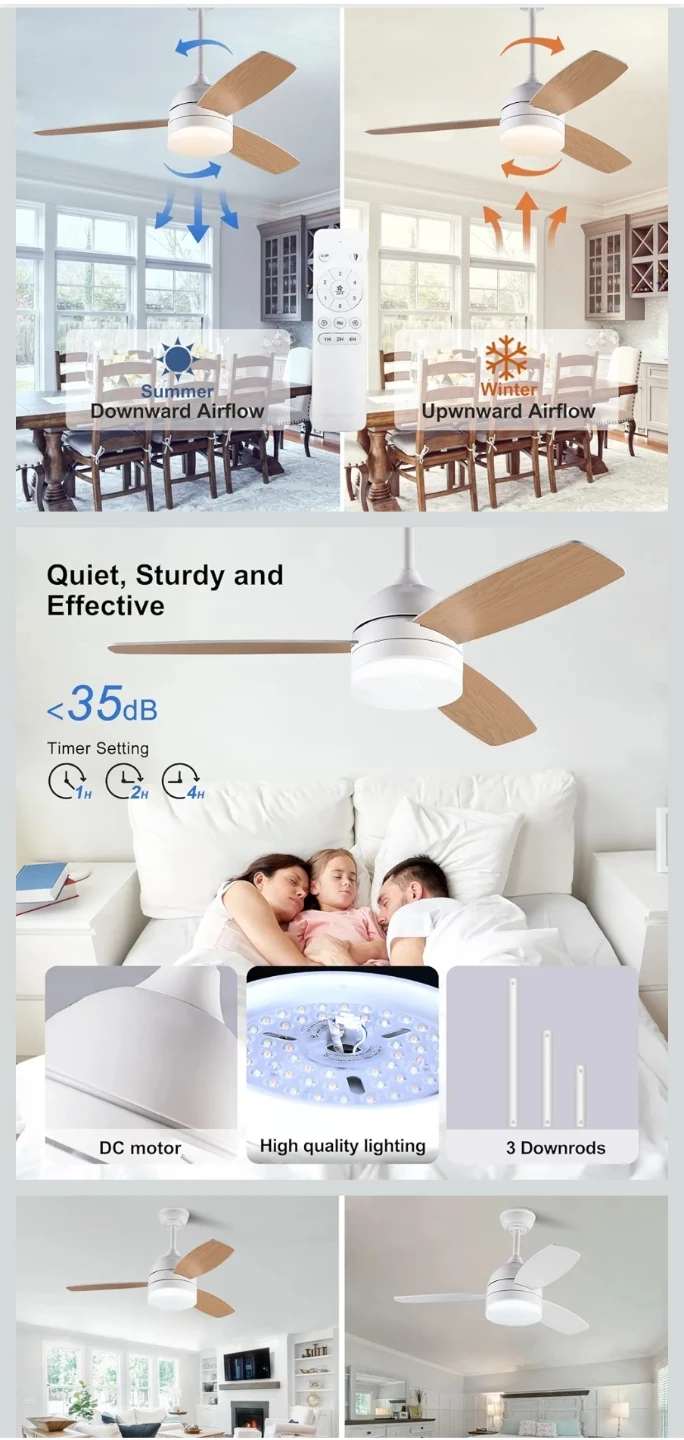 *NEW* White Ceiling Fan with Light - photo 2